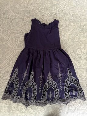 GAP Girls Navy Lace Hem Sleeveless Dress